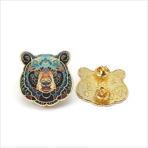 Enamel Pin - Mandala American Black Bear. Collector’s Edition, Durable & Stylish Souvenir Pin for Backpacks, Jackets, Hats, and Accessories in Kuwait