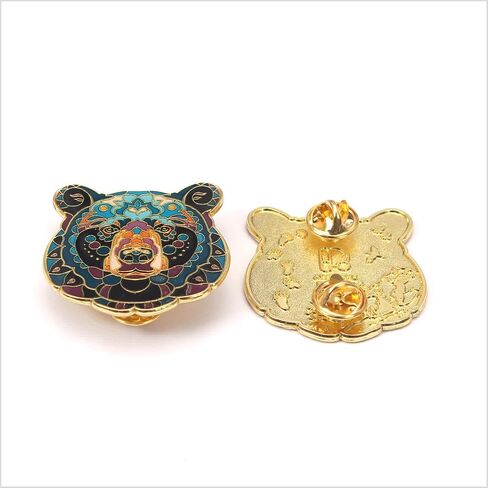 Enamel Pin - Mandala American Black Bear. Collector’s Edition, Durable & Stylish Souvenir Pin for Backpacks, Jackets, Hats, and Accessories in Kuwait