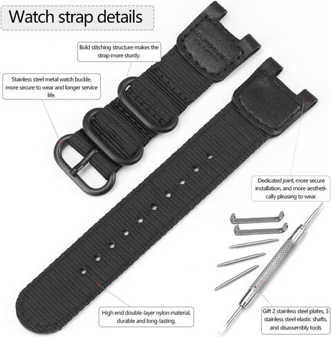 Nylon Replacement Watch Band Compatible with Casio Pro Trek PRG-110C/PRG-110Y/PRW-1300/PRW-1300Y/PAW-1300 - Durable Woven Strap for Men’s Outdoor Sports Bracelet in Saudi Arabia