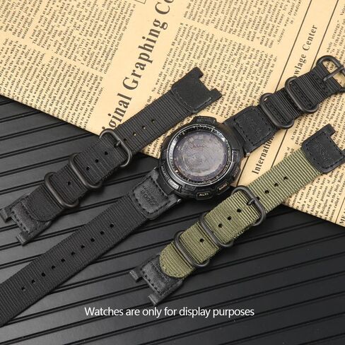 Nylon Replacement Watch Band Compatible with Casio Pro Trek PRG-110C/PRG-110Y/PRW-1300/PRW-1300Y/PAW-1300 - Durable Woven Strap for Men’s Outdoor Sports Bracelet in Saudi Arabia
