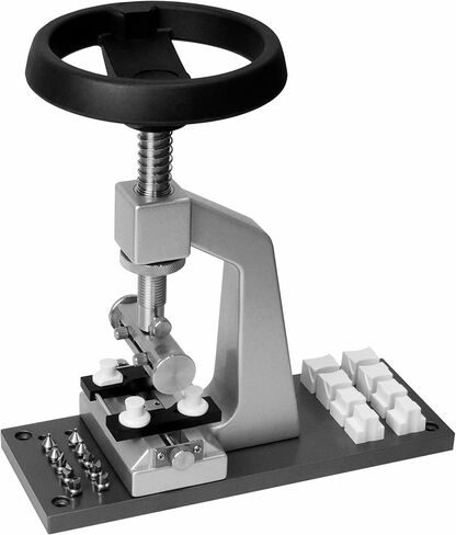 Bench Watch Case Opener，5700 Watch Caseback Opener with 6 Sets Steel Case Opener Head，6 Sets of Fixed Clockwork Molds，All Stainless Steel Base is Suitable for Watchmaker to Open and Close the Watch Back Cover in Saudi Arabia