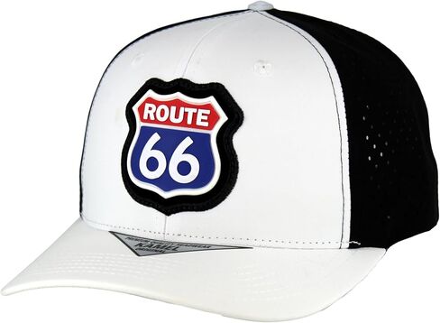 قبعة بيسبول Route 66 Shield Patch، قبعة منحنية عالية الجودة قابلة للتعديل بخطاف وحلقة مع ألواح مثقوبة in Kuwait
