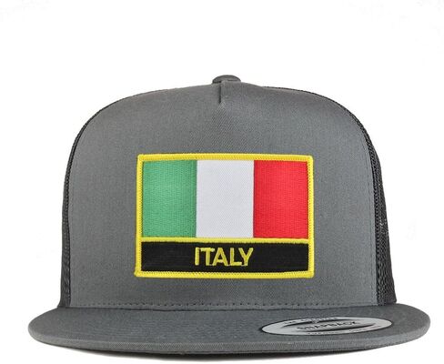 متجر الملابس العصرية إيطاليا العلم 5 لوحة مسطحة سائق شاحنة قبعة Snapback in Kuwait