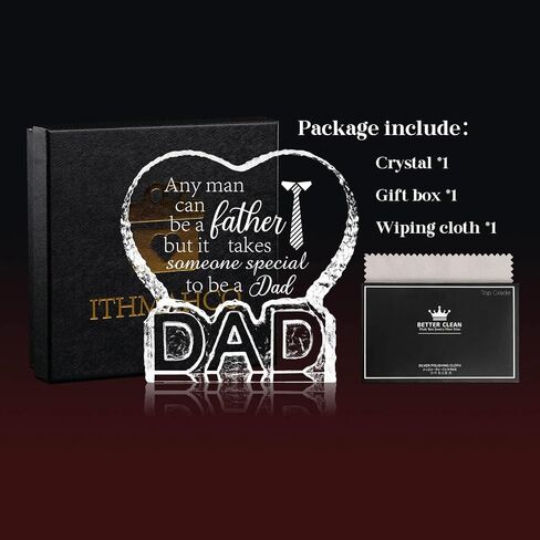 Fathers Day Birthday Gifts for Daddy Dad, Fathers Day Crystal Gifts from Daughter Son Kids, Gift for Dads Who Wants Nothing, Last Minute Gift for Daddy Papa, Dad Personalized Crystal Decor Presents in Saudi Arabia