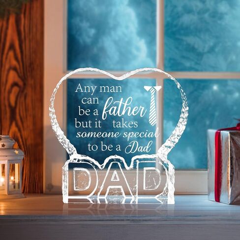 Fathers Day Birthday Gifts for Daddy Dad, Fathers Day Crystal Gifts from Daughter Son Kids, Gift for Dads Who Wants Nothing, Last Minute Gift for Daddy Papa, Dad Personalized Crystal Decor Presents in Saudi Arabia