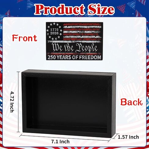 US 250th Anniversary Decor Patriotic 4th of July Box Sign Independence Day Memorial Day Wooden Block American Flag Farmhouse Table Centerpiece in Saudi Arabia