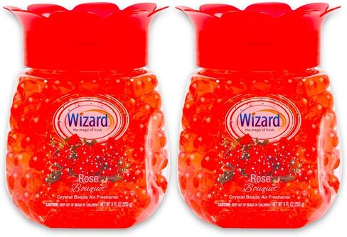 Rose Air Freshener Set - 2 Pack Floral Scented Air Freshener Beads in 9 Oz Jar for Home, Bathroom, Office, Plus More | Rose Bouquet Odor Eliminator in Saudi Arabia