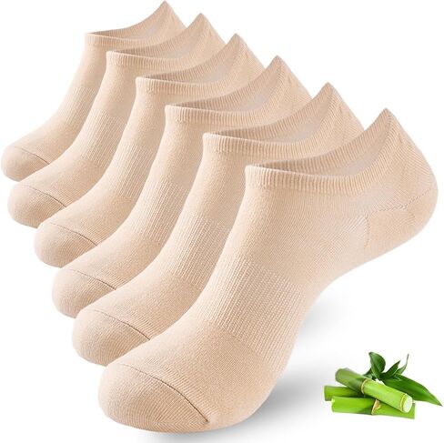 No Show Socks for Women Men,3 Pairs Low Cut Non-Slip Breathable Bamboo Rayon Casual invisible Socks for Sneakers Loafers Boat in Kuwait