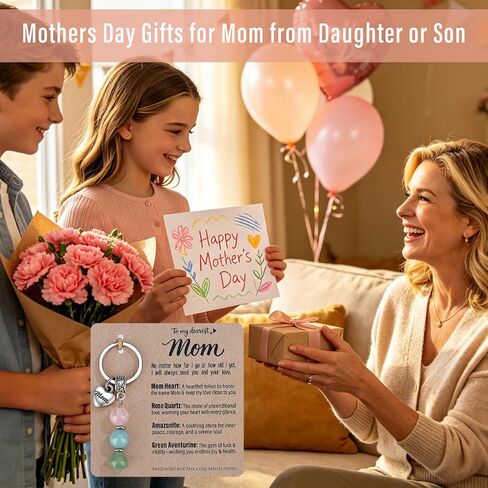 Quietsun Gifts for Mom from Daughter Son Mom Birthday Gifts Keychain Key Chains Women Cute Mothers Day Great Personalized Best Mom Ever Mama Gift Presents Who Has Everything Christmas Valentines in Saudi Arabia