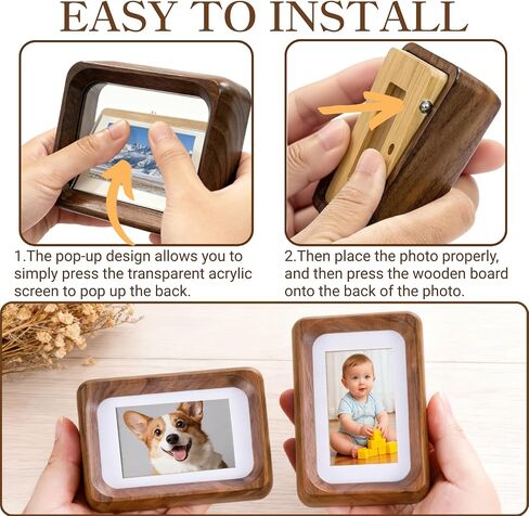 Walnut Wood 3x4 Picture Frame with 2x3 Mat | Horizontal or Vertical Tabletop Stand,Ideal Display for Pet Photos in Saudi Arabia