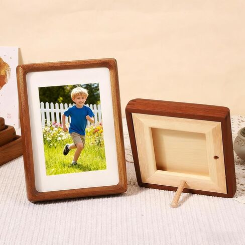 Walnut Wood 3x4 Picture Frame with 2x3 Mat | Horizontal or Vertical Tabletop Stand,Ideal Display for Pet Photos in Saudi Arabia