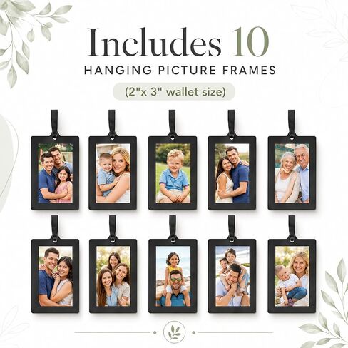 Philip Whitney Family Tree Picture Frame Display - Includes 10 Hanging 2x3 Picture Frames and 13" Polished Metal Tree, Gifts for Mom, Home Décor, Housewarming Gift, Mothers Day Gifts in Saudi Arabia