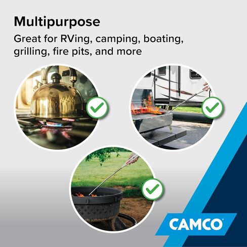 مباراة غاز اللهب القابلة للتعديل GM-3X من Camco Olympian - تتميز بإشعال مستمر مقاوم للرياح وتصميم نحيف مجهز بقفل أمان - قابل لإعادة الملء بسائل ولاعة البيوتان (57549) in Kuwait