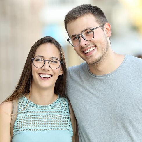 Exquisite Round Ultralight Bifocal Reading Glasses Women Men Durable Blue Light Blocking Anti EyeStrain/UV Computer Readers Spring Hinge 3.0 Grey in Saudi Arabia
