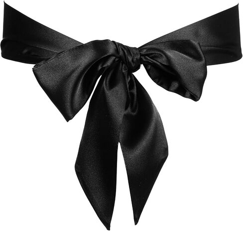 Black Satin Sash Belt, 70x2.3 Inch Long Ribbon for Wedding Dress Bridal Waist Belt Special Occasion Accessories for Women and Girls in Saudi Arabia