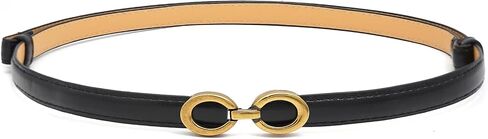 LIMHOO Women's Skinny Leather Belt Adjustable Thin Waist Belt with Gold Buckle for Dresses Jeans Pants in Saudi Arabia