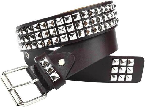 بولي Leather الجلود برشام حزام أسود الشرير حزام القوطية حزام خصر فستان السيدات حزام البنطال الجينز واسعة حزام غير رسمي موضة روك حزام للنساء in Kuwait