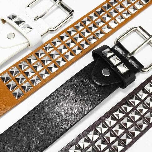بولي Leather الجلود برشام حزام أسود الشرير حزام القوطية حزام خصر فستان السيدات حزام البنطال الجينز واسعة حزام غير رسمي موضة روك حزام للنساء in Kuwait