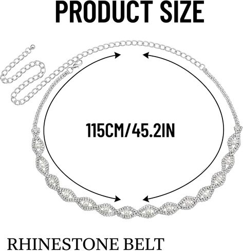1 Piece Rhinestone Belt, Sparkling Adjustable Waist Belt for Women, Stylish Dressy Accessory for Dresses, Jeans, Parties, Weddings & Special Occasions in Saudi Arabia