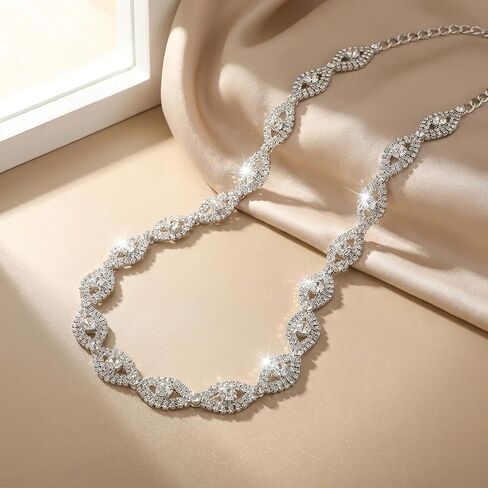 1 Piece Rhinestone Belt, Sparkling Adjustable Waist Belt for Women, Stylish Dressy Accessory for Dresses, Jeans, Parties, Weddings & Special Occasions in Saudi Arabia