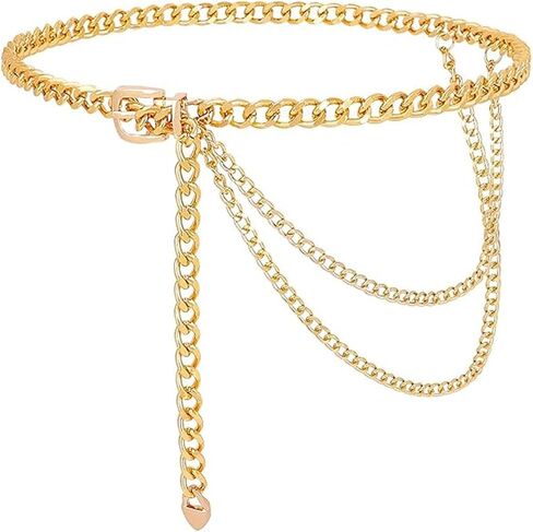 Fashion Multilayer Chain Belts Adjustable Metal Body Waist Link Belts in Saudi Arabia