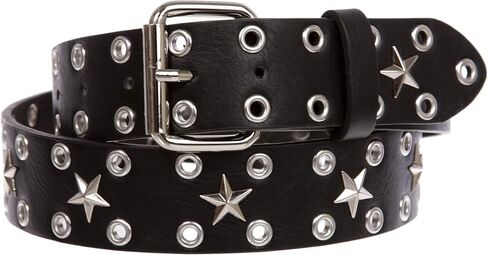 Silver Star Grommets Studded Leather Jean Belt in Kuwait