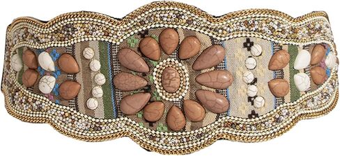 Belt Elegant Stretchy Waist For Jeans Dress Club Party Encrusted Beads For Wrap Beads in Saudi Arabia