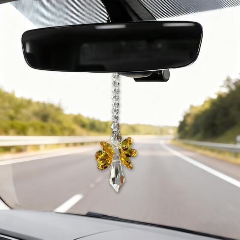 Craedli Angel Crystal Car Hanging Ornament, Cute Rhinestone Car Rear View Mirror Charm Decoration, Luck Healing Diamond Vehicle Interior Pendant Accessories for Cars Home(Red) in Saudi Arabia