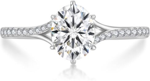 1 Carat Oval-Shaped Moissanite Engagement Ring, 1-Carat D-Color VVS1 Clarity Brilliant Cut Moissanite Ring, 925 Sterling Silver Moissanite Ring, Women's Moissanite Wedding Ring, Anniversary Jewelry Gift for Wife in Saudi Arabia
