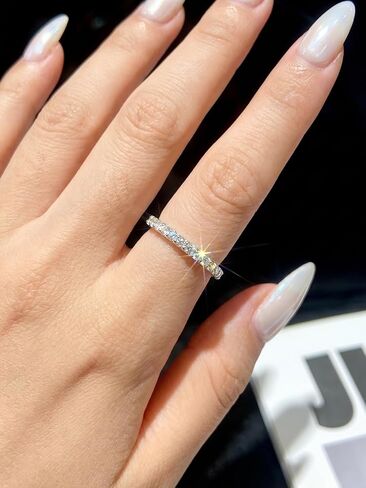 1 Pc 925 Silver Synthetic Moissanite Rings Silver 0.027ct Crown Ring for Women Engagement Wear Women's Best Gift Fine Jewellery Gifts Early Fashion Trends in Kuwait
