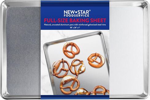 New Star Foodservice من الدرجة التجارية ذات الجودة التجارية 18 مقلاة من الألومنيوم مقلاة/BUN PAN (18 لتر x26 W x1 H (الحجم الكامل) حزمة من 12 مقاييس الفرن) in Kuwait