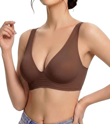 Jelly Bras for Women Push Up No Underwire Supportive Wireless Bralettes Everyday Bras Full Coverage in Kuwait