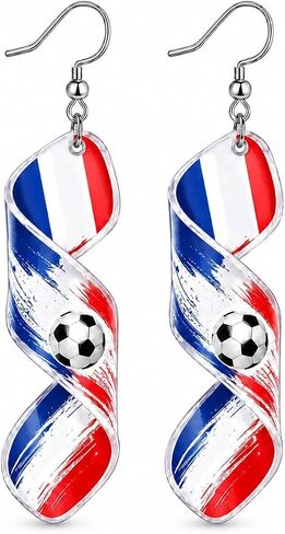 كأس العالم لكرة القدم أقراط للنساء العلم الوطني كرة القدم الشريط تتدلى الأقراط لعبة يوم الرياضة مروحة مجوهرات أمي هدايا الحفلات in Kuwait