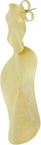 Sheila Fajl Isola Double Dangle Organic Wavy Circular Earrings in 18k Brushed Gold Plated in Saudi Arabia