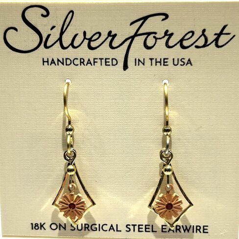 Silver Forest Flower in Kite Shape Pierced earrings NE-2483 in Kuwait