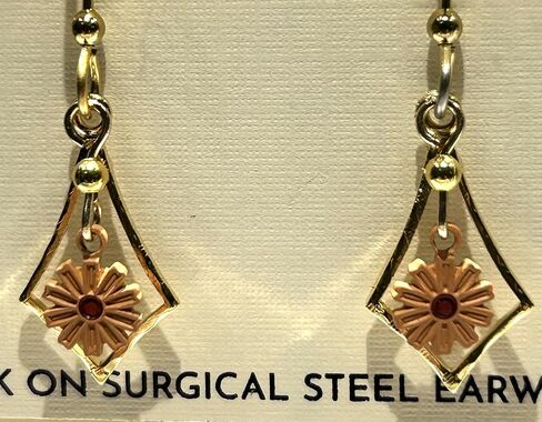 Silver Forest Flower in Kite Shape Pierced earrings NE-2483 in Kuwait