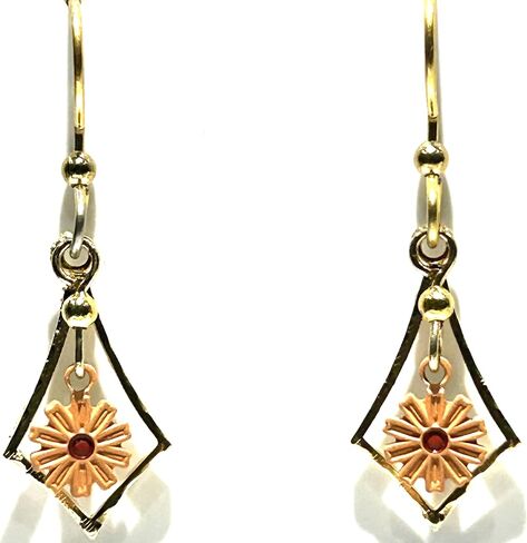 Silver Forest Flower in Kite Shape Pierced earrings NE-2483 in Kuwait