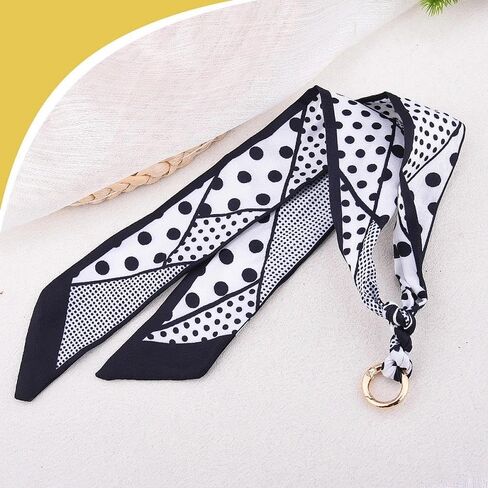 Polka Dot Silk Scarf Bag Charms for Handbag Purse Charm Bow Keychain for Bags Keys 50s Accessories in Saudi Arabia