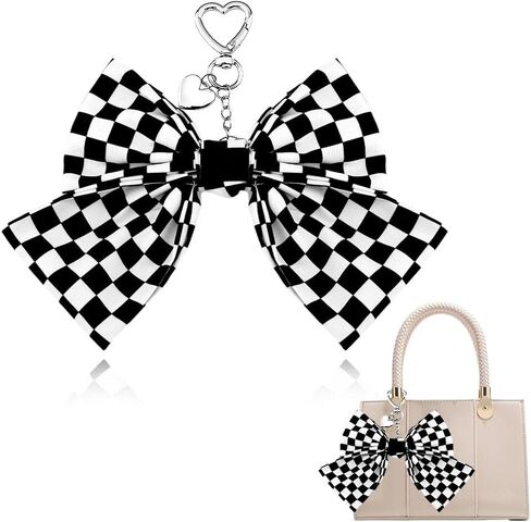 Polka Dot Silk Scarf Bag Charms for Handbag Purse Charm Bow Keychain for Bags Keys 50s Accessories in Saudi Arabia