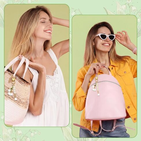 Whimsibelle 256 Pcs Lily of The Valley Charms Keychain Make Kit DIY Lily of The Valley Jewelry Bag Charm Making Accessories Name Keychain for Women Cute Car Key Chain Adjustable Letter Beads Jewelry in Saudi Arabia