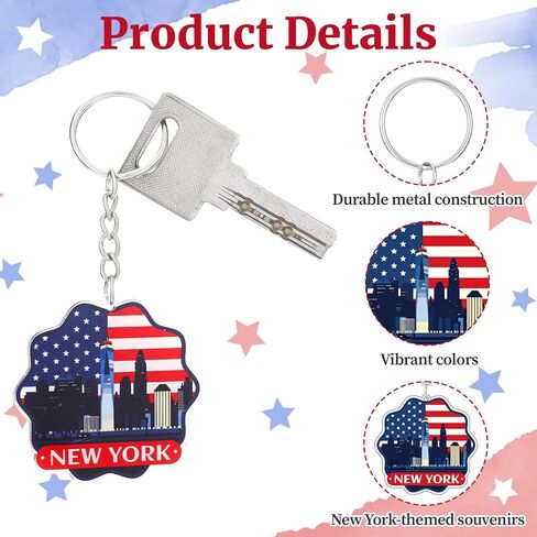25PCS New York Souvenirs Gifts,I Love Ny Metal Keychain Collection,Nyc Souvenirs Include Statue of Liberty,National Flag,Empire State Building for Souvenirs from Usa in Saudi Arabia