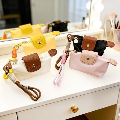 4PCS Mini Coin Purse Keychain, Nylon Dumpling Bag, Detachable Nylon Wrist Strap Coin Purse, Stylish Change Purse for Cards, Cash, and Coins in Saudi Arabia