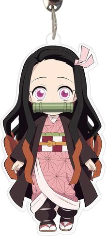 سلسلة مفاتيح ABYSTYLE Demon Slayer Nezuko Kamado Acryl Keychain Anime Keychain Kimetsu no Yaiba Merch للحقائب أو حقائب الظهر أو المفاتيح، هدية رائعة للمعجبين وهواة الجمع in Kuwait