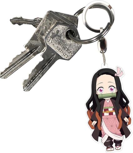 سلسلة مفاتيح ABYSTYLE Demon Slayer Nezuko Kamado Acryl Keychain Anime Keychain Kimetsu no Yaiba Merch للحقائب أو حقائب الظهر أو المفاتيح، هدية رائعة للمعجبين وهواة الجمع in Kuwait