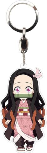 سلسلة مفاتيح ABYSTYLE Demon Slayer Nezuko Kamado Acryl Keychain Anime Keychain Kimetsu no Yaiba Merch للحقائب أو حقائب الظهر أو المفاتيح، هدية رائعة للمعجبين وهواة الجمع in Kuwait