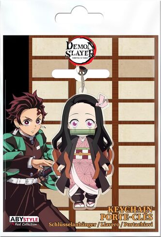 سلسلة مفاتيح ABYSTYLE Demon Slayer Nezuko Kamado Acryl Keychain Anime Keychain Kimetsu no Yaiba Merch للحقائب أو حقائب الظهر أو المفاتيح، هدية رائعة للمعجبين وهواة الجمع in Kuwait