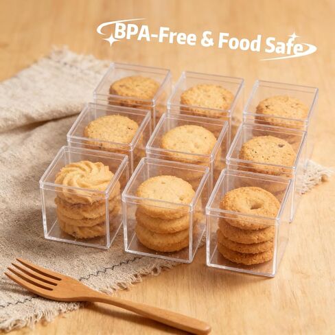 18 Pcs 3x3x3 Clear Acrylic Box with Lid - Small Square Plastic Containers for Candy, Party Favors, Display & Organization, Stackable Storage Cubes in Saudi Arabia