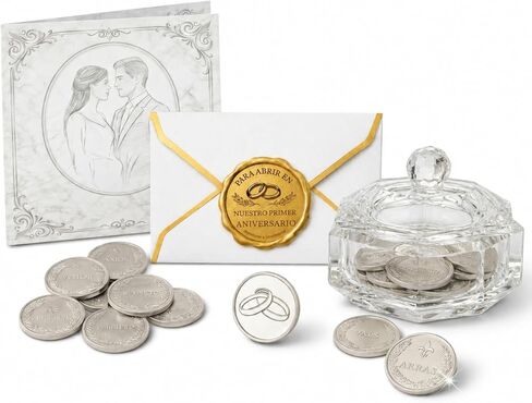 HAND-PRO Arras para boda Catolica y Cristiana - Arras de boda Matrimonio Arras for wedding ceremony - Wedding coins +1 Anniversary Opening Card in Saudi Arabia