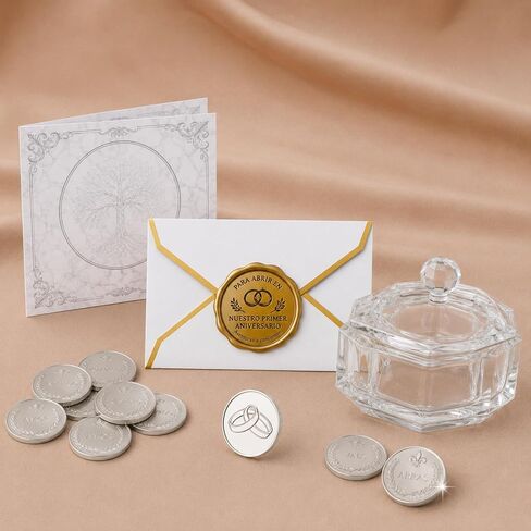 HAND-PRO Arras para boda Catolica y Cristiana - Arras de boda Matrimonio Arras for wedding ceremony - Wedding coins +1 Anniversary Opening Card in Saudi Arabia