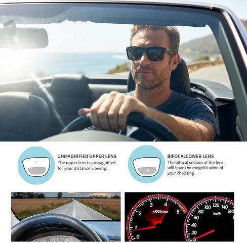 Bifocal Reading Sunglasses Men Polarized Clear Top Sun Readers With UV400 Protection Multifcus Driving Eyeyglasses in Saudi Arabia